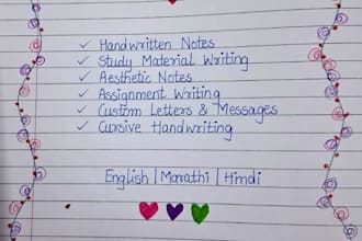 create aesthetic handwritten notes and letters