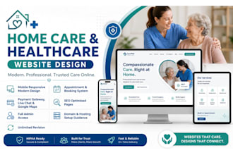 design a modern home care website or healthcare website