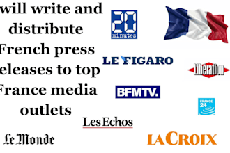 write and distribute french press releases to top france media outlets