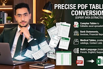 convert complex PDF table into editable excel spreadsheets