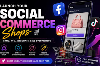 setup social commerce shop facebook tiktok instagram pinterest shop marketing