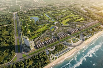 rebuild 3d master plan development,golf community,resort townships,layout render