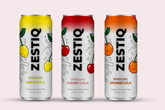 design premium beverage packaging design,can, bottle label design with 3d mockup