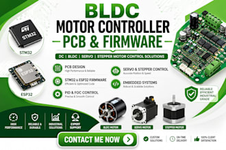 do bldc dc servo stepper motor controller pcb firmware using stm32 esp32 pid foc