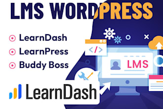 build wordpress lms website, tutor lms pro, masterstudy lms learndash buddyboss