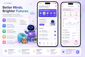 develop ai child mental health app, mood tracker app, emotional support app
