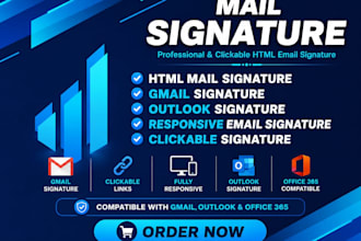 design professional and responsive HTML mail signature