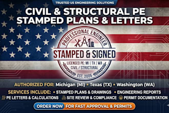 civil structural engineer pe stamp letter stamped plans mi tx wa engineer report