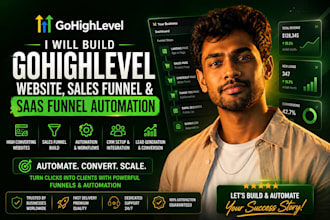 build gohighlevel website, sales funnel and saas funnel automation