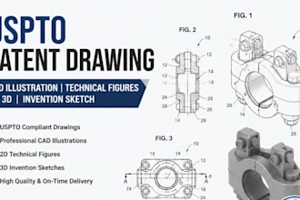 utility patent figures engineering drafting technical design illustration