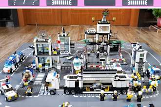 design 3d lego model, lego moc, 3d minifigures with pdf instruction