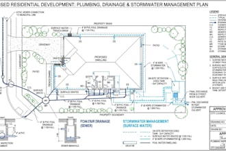 draft stormwater, plumbing and drainage plans approval and foul design
