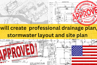 create  professional drainage plan, stormwater layout and site plan