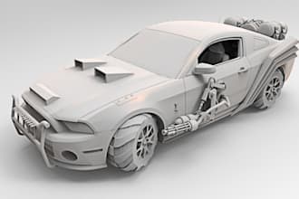 3d car model stl, car body kit, car part, resin prints,  automotive cad design