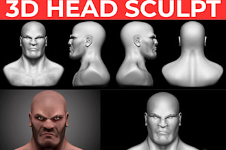do 3d bust model, head sculpt and stl file for 3d printing and character design