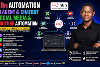 n8n social media automation n8n whatsapp chatbot n8n youtube automation ai agent