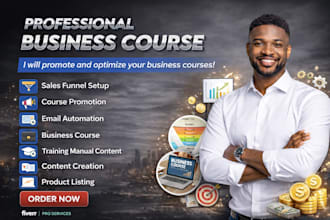 create online business course, sales funnel, course content