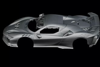 realistic body kit,custom car part,bumper, spoiler,fenders,3d model for 3d print