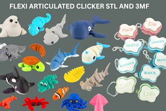 design custom 3d fidget clicker toy keychain model 3mf stl file for 3d printing
