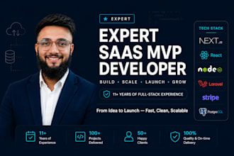 develop a full stack saas web application for your startup