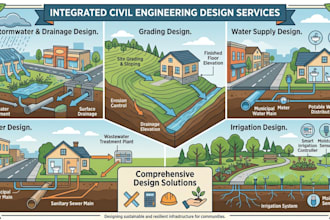 do stormwater, drainage, grading, water supply, sewer, irrigation design service