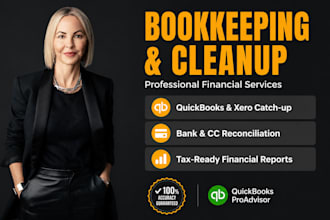 do quickbooks online bookkeeping, cleanup, catchup and bank reconciliation