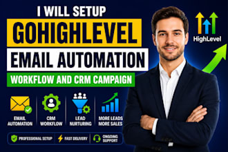 setup gohighlevel email automation workflow and crm campaign