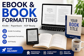 do book formatting for kindle KDP, paperback formatting, children book and ebook