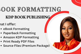 do book formatting for kindle KDP, paperback formatting, children book and ebook