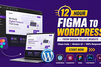convert figma to wordpress, pixel perfect, responsive in 24 hours