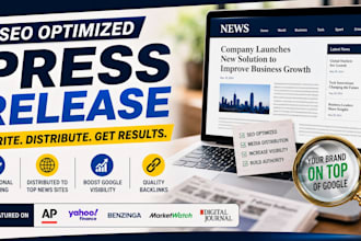 write SEO startup launch press release for your business