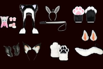design furry fursuit props accessories concept art and patterns
