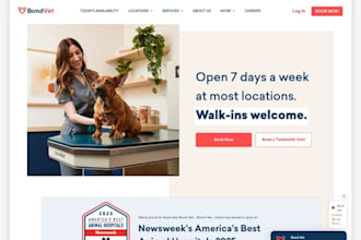 design a veterinary website, pet care website, dog website