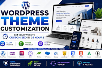 customize wordpress theme, elementor, divi, wpbakery expert