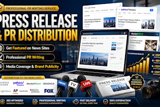 write press release and do pr distribution usa uk  music yahoo finance crypto pr