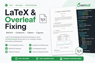 fix your latex, overleaf, bibtex and formatting errors
