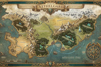 create custom fantasy world map, atlas map, vector map for dnd rpg game