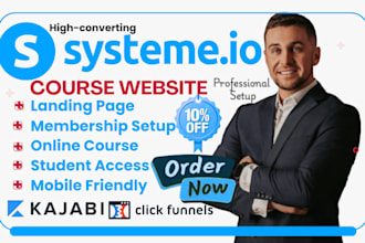 create systeme io online course website and membership setup