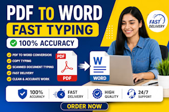 convert PDF to word with fast and accurate typing
