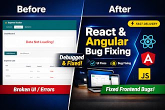 fix react and angular frontend bugs in your web app