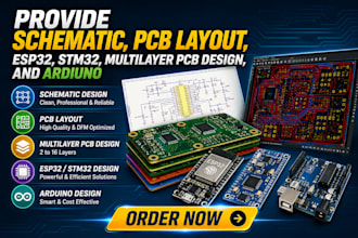 develop stm32, raspberry, esp32 project, pcb design, schematic, iot, prototyping