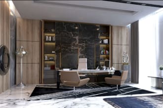design modern office, meeting room, and home office in realistic 3d