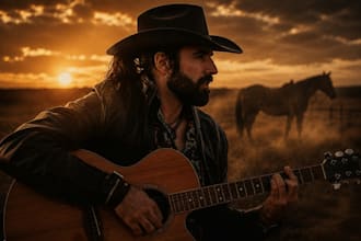 sing soulful country ballad, americana songs, as acoustic guitarist and pianist