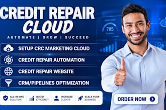 setup your credit repair cloud marketing hub automations and build funnels