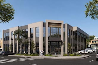 do render 3d commercial and office building, facades in 3d, real estate, 3d max