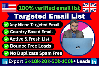 do niche targeted valid email list, bulk email list for b2b email marketing