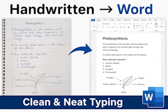 type handwritten notes into clean formatted word document fast