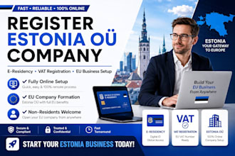 register estonia ou company with e residency and vat registration