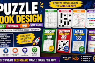 make sudoku crossword maze and word search puzzle books for KDP