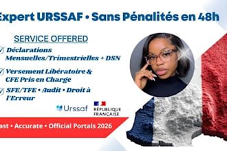 handle your urssaf declarations, french tax compliance, and dsn filings